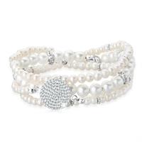 Elli Perlenarmband Set »Layering Perle Swarovski Kristalle 925 Silber«