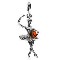 OSTSEE-SCHMUCK Kettenanhänger »Ballerina Silber 925/000 Bernstein« (1-tlg)