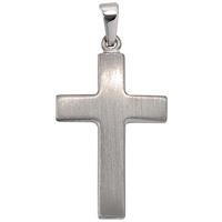 SIGO Anhänger Kreuz 925 Sterling Silber mattiert Kreuzanhänger Silberkreuz