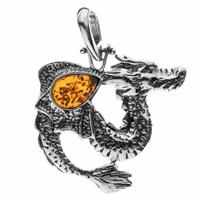 OSTSEE-SCHMUCK Kettenanhänger »Drache Silber 925/000 Bernstein« (1-tlg)