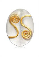 Nenalina Kettenanhänger »Schmuckanhänger Ornament Oval Bi-Color 925 Silber«
