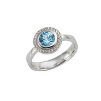 CELESTA Ring »925/- Sterling Silber Zirkonia & sy. Blautopas«