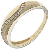 SIGO Damen Ring 333 Gold Gelbgold mattiert mit Zirkonia Goldring