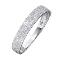 sigo Armreif Armband 925 Sterling Silber mit Zirkonia Silberarmreif Klappverschluss