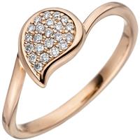 SIGO Damen Ring 585 Gold Rotgold 22 Diamanten Brillanten Diamantring Rotgoldring