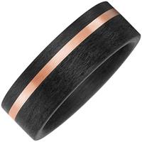 SIGO Partner Ring Carbon mit 585 Gold Rotgold matt Partnerring bicolor