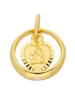 Adelia´s Kettenanhänger »Gold 14 k (585) Motiv - Anhänger«, Taufring 14 k 585 Gelbgold mit Zirkonia Ø 1.04 cm