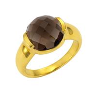 Jamelli Ring »925/- Sterling Silber vergoldet Rauchquarz«