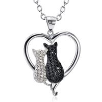 Schmuck-Elfe Kette mit Anhänger »Herz Kitty Love Katzen« (inkl. Schmuckbox), 925 Silber