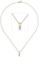 Jobo Kette mit Anhänger, 585 Gold bicolor mit 1 Diamant 43 cm