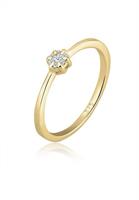 Diamore Diamantring »Verlobung Blume Diamant (0.08 ct) 375 Gelbgold«