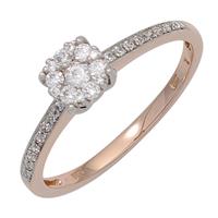 SIGO Damen Ring 585 Gold Rotgold Weißgold bicolor 29 Diamanten Brillanten