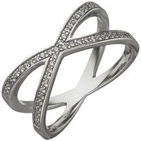 SIGO Damen Ring 925 Sterling Silber 49 Zirkonia Silberring