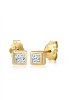 Diamore Paar Ohrstecker »Prinzessschliff Diamant (0.22 ct) 585er Gelbgold«