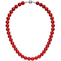 sigo Halskette Kette Muschelkern Perlen rot 45 cm Perlenkette