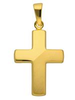 Adelia´s Kettenanhänger »Gold 14 k (585) Kreuz Anhänger«, 14 k 585 Gelbgold