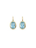 Adelia´s Paar Ohrhänger »Gold 14 k (585) Aquamarin Boutons«, 14 k 585 Gelbgold mit Aquamarin