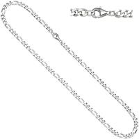 sigo Figarokette 925 Silber diamantiert 60 cm Kette Halskette Silberkette Karabiner