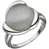 SIGO Damen Ring 925 Sterling Silber 1 Katzenauge Silberring