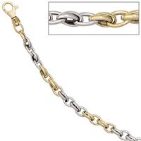 sigo Armband 585 Gold Gelbgold Weißgold bicolor 19 cm Goldarmband Karabiner