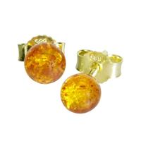 OSTSEE-SCHMUCK Paar Ohrstecker »Klassisch 6 mm Gold 585/000 Bernstein« (2-tlg)