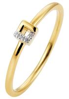 Jobo Diamantring, schmal 585 Gold bicolor mit 4 Diamanten