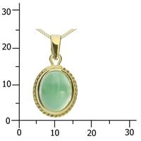 OSTSEE-SCHMUCK Kette mit Anhänger »Jolin Gold 333/000 Jade« (2-tlg)