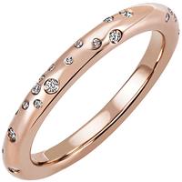 SIGO Damen Ring 585 Gold Rotgold Roségold 34 Diamanten Brillanten Diamantring