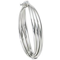 sigo Armreif Armband oval 925 Sterling Silber Silberarmreif Klappverschluss