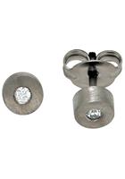 Jobo Paar Ohrstecker, Titan mit 2 Diamanten