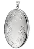 Firetti Medallionanhänger »Blumenmotiv filigran, rhodiniert, oval«