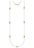 Jobo Collier, 585 Gold mit Amethyst Blautopas Citrin 90 cm