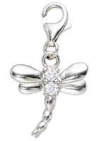 Jobo Charm-Einhänger »Libelle«, 925 Silber mit Zirkonia