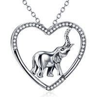 Schmuck-Elfe Herzkette »Herz Elefant« (inkl. Schmuckbox), 925 Silber