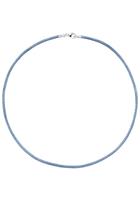 Jobo Kette ohne Anhänger, Seidenkette hellblau 42 cm 2,8 mm