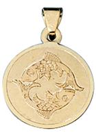 Jobo Sternzeichenanhänger, Sternzeichen Fische 333 Gold