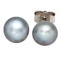 SIGO Ohrstecker 925 Sterling Silber 2 Süßwasser Perlen Ohrringe Perlenohrstecker
