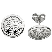 SIGO Ohrstecker blume des Lebens 925 Sterling Silber Ohrringe Silberohrringe