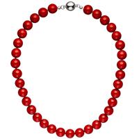 sigo Halskette Kette Muschelkern Perlen rot 45 cm Perlenkette