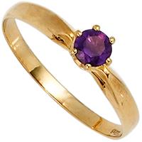 SIGO Damen Ring 585 Gold Gelbgold 1 Amethyst lila violett Goldring