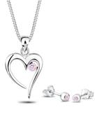 Elli Dames Hart Symbool Liefde met Zirkonia in 925 Sterling Zilver Roze