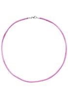 Jobo Kette ohne Anhänger, Seidenkette pink 42 cm