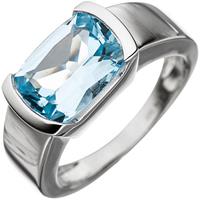 SIGO Damen Ring 585 Gold Weißgold 1 Blautopas hellblau blau Goldring