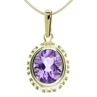 OSTSEE-SCHMUCK Kette mit Anhänger »Erna Gold 333/000 Amethyst« (2-tlg)