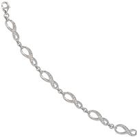 sigo Armband Unendlichkeit 925 Sterling Silber mit Zirkonia 19 cm Silberarmband