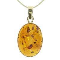 OSTSEE-SCHMUCK Kette mit Anhänger »Classic 18x13 Gold 333/000 Bernstein« (2-tlg)