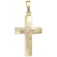 sigo Anhänger Kreuz 333 Gold Gelbgold eismatt Kreuzanhänger Goldkreuz