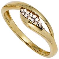 SIGO Damen Ring 333 Gold Gelbgold bicolor mit Zirkonia Goldring