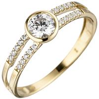 SIGO Damen Ring 333 Gold Gelbgold 21 Zirkonia Goldring