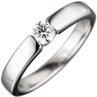 SIGO Damen Ring 925 Sterling Silber rhodiniert 1 Zirkonia Silberring